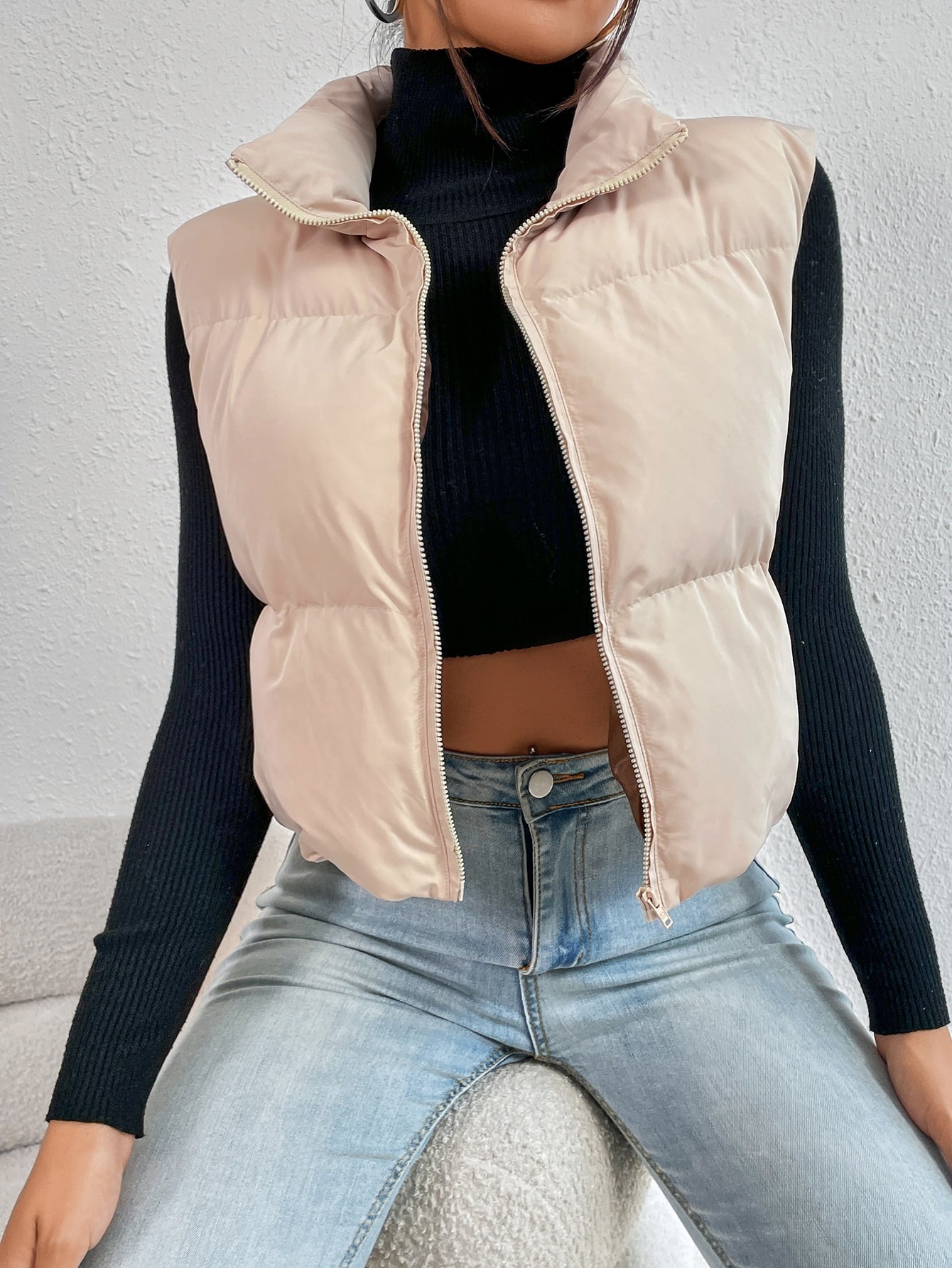 Van Wijnen Mode | Dames bodywarmer met hoge kraag
