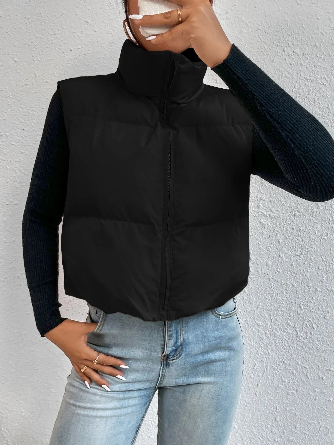 Van Wijnen Mode | Dames bodywarmer met hoge kraag