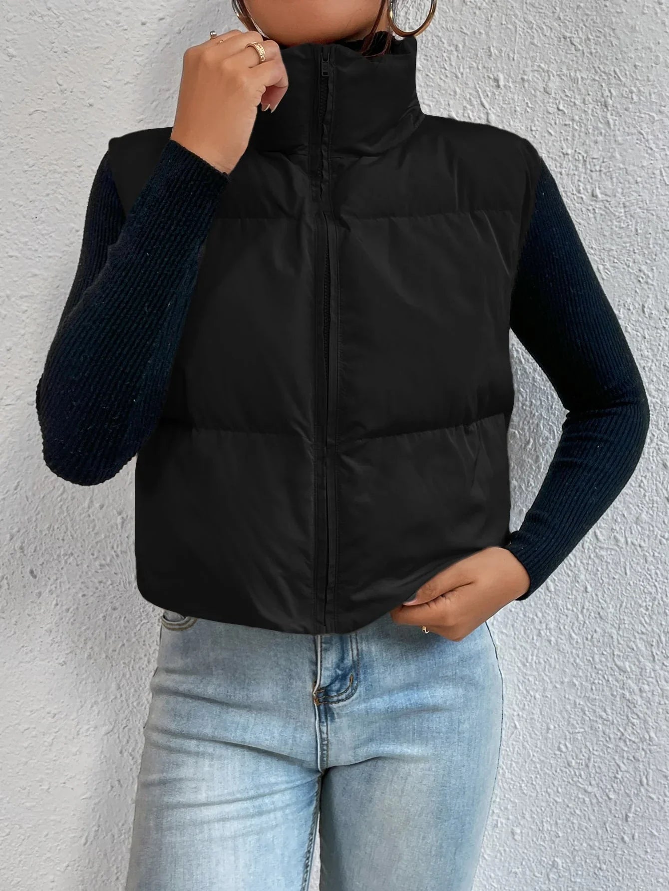 Van Wijnen Mode | Dames bodywarmer met hoge kraag