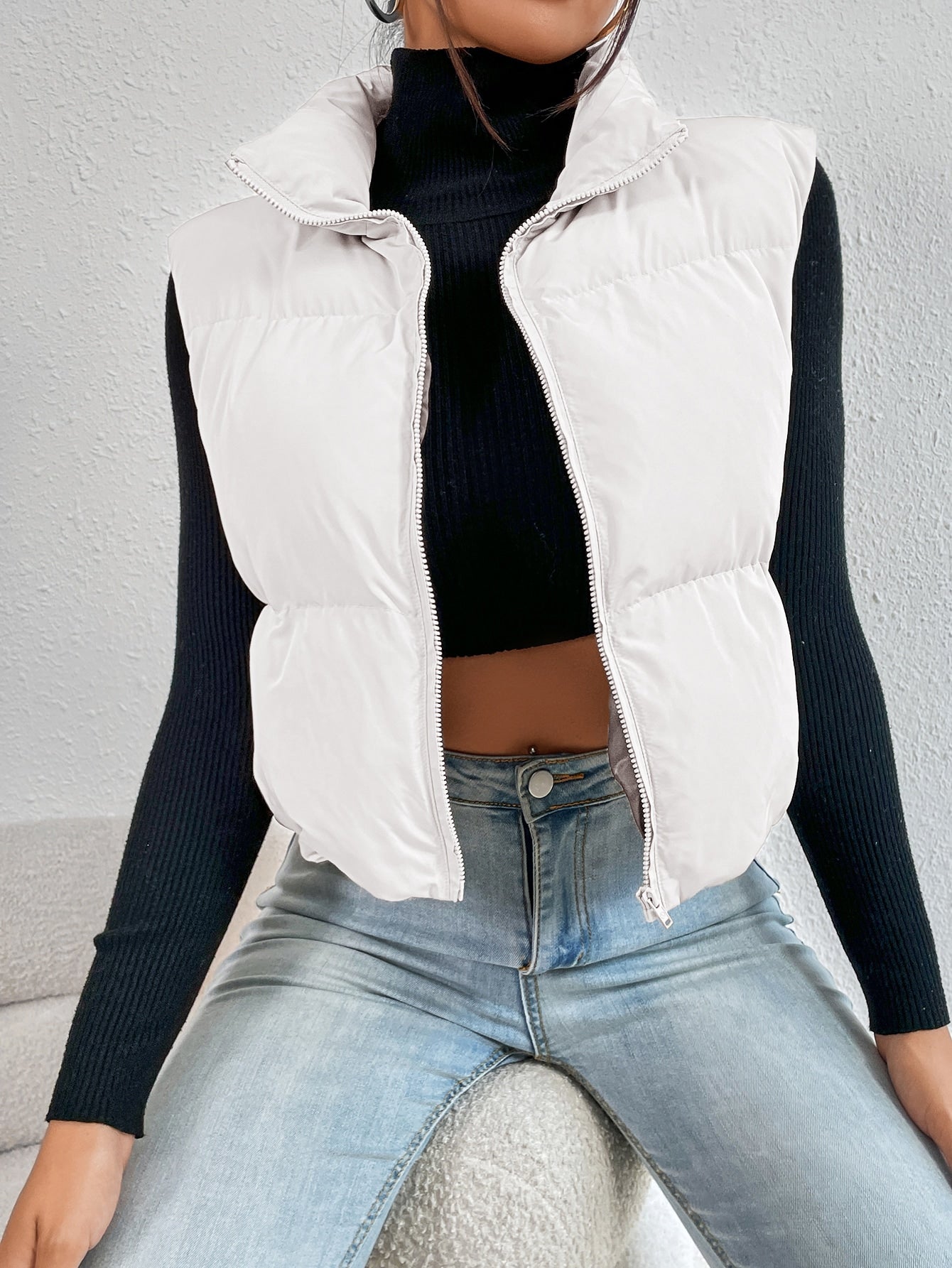 Van Wijnen Mode | Dames bodywarmer met hoge kraag