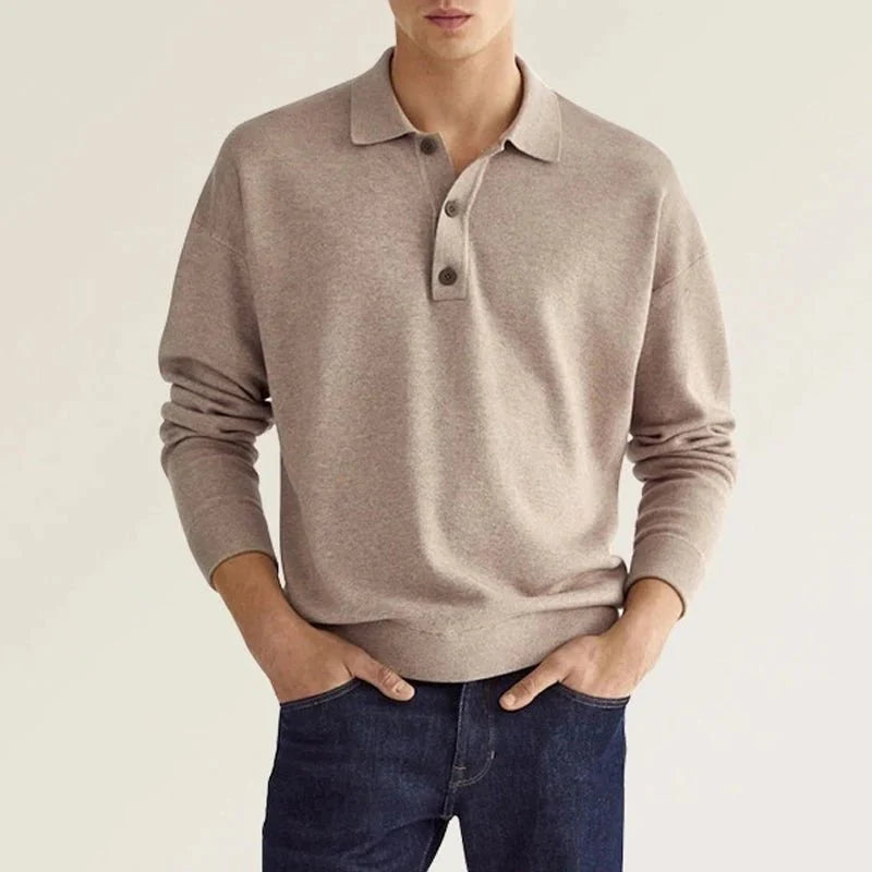 Van Wijnen Mode | Casual Heren Polo met Lange Mouwen
