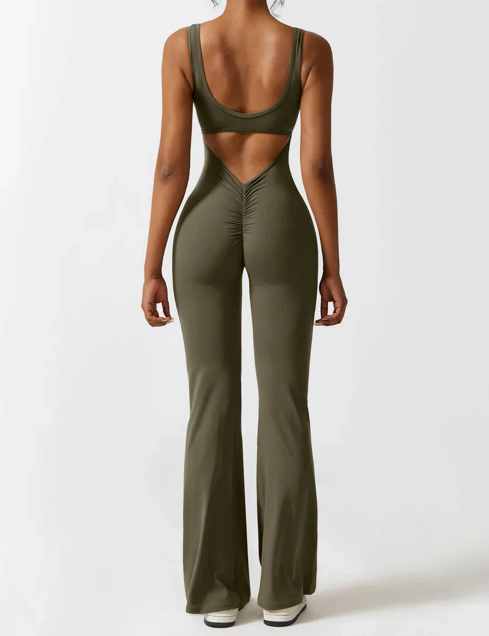 Van Wijnen Mode | Dames Jumpsuit met Flared Pijpen en V-Rug