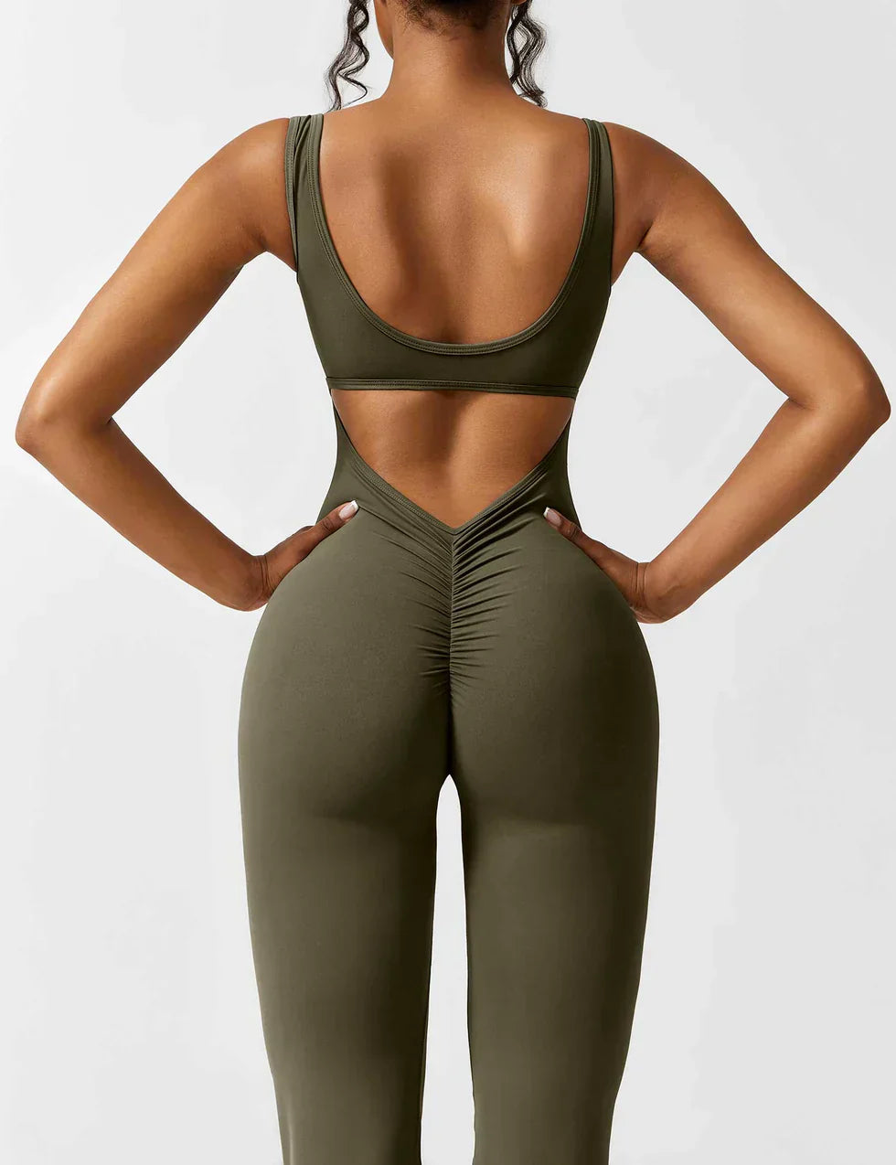 Van Wijnen Mode | Dames Jumpsuit met Flared Pijpen en V-Rug