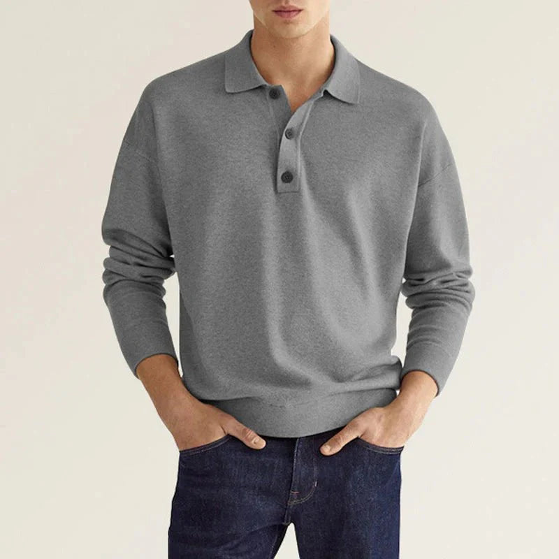 Van Wijnen Mode |  Casual Heren Polo met Lange Mouwen