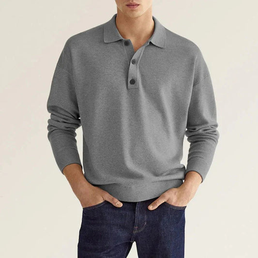 Van Wijnen Mode |  Casual Heren Polo met Lange Mouwen