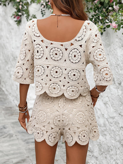 Van Wijnen Mode | Korte Zomerset met Bloemen