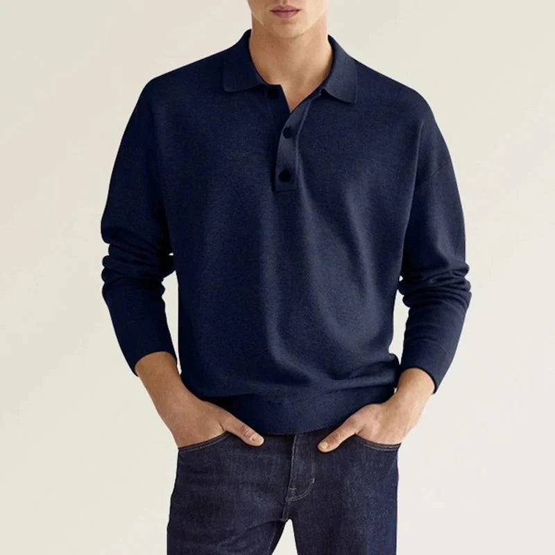 Van Wijnen Mode |  Casual Heren Polo met Lange Mouwen