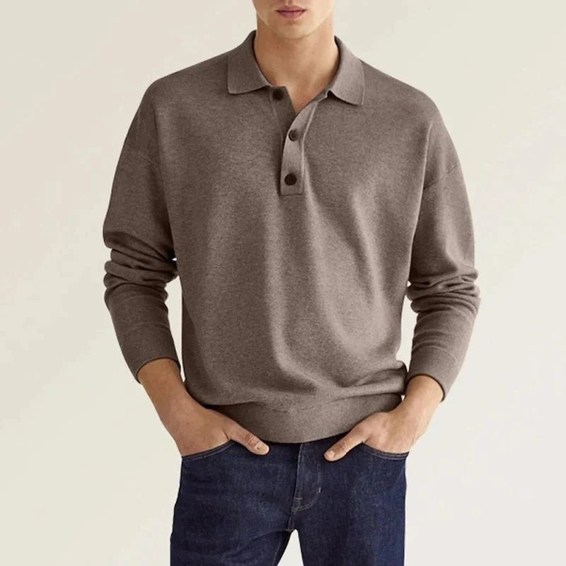 Van Wijnen Mode |  Casual Heren Polo met Lange Mouwen
