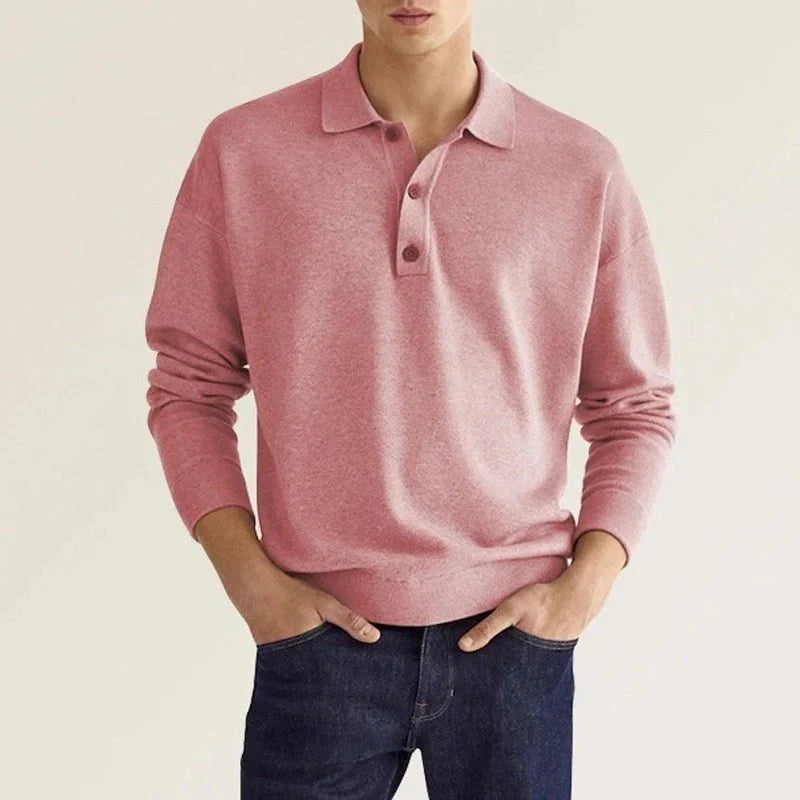 Van Wijnen Mode |  Casual Heren Polo met Lange Mouwen