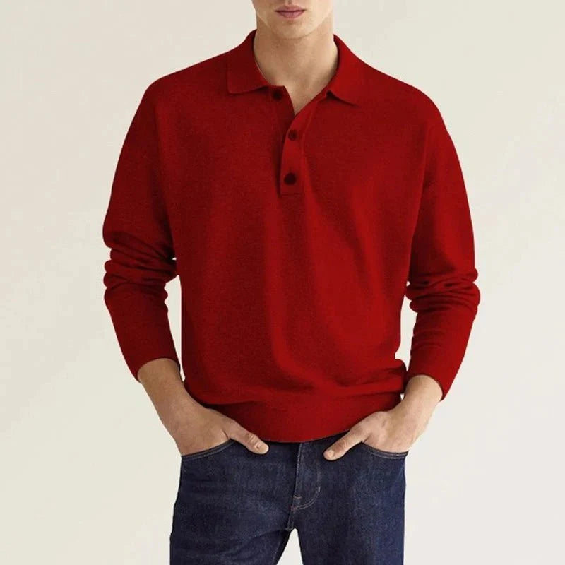 Van Wijnen Mode |  Casual Heren Polo met Lange Mouwen
