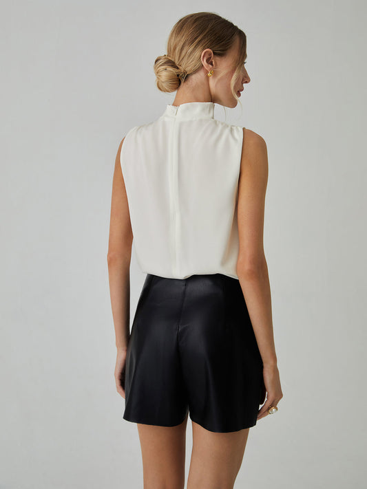 Van Wijnen Mode | Elegante Mouwloze Top met Hoge Hals voor Dames