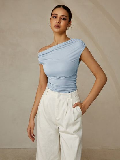Van Wijnen Mode | Asymmetrische One Shoulder Top voor Dames