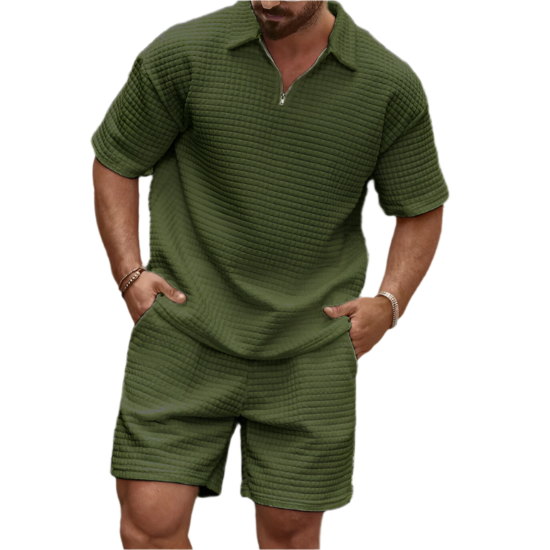 Van Wijnen Mode | Zomerse Set met Polo en Korte Broek voor Heren