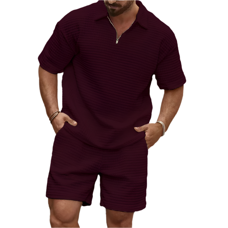 Van Wijnen Mode | Zomerse Set met Polo en Korte Broek voor Heren