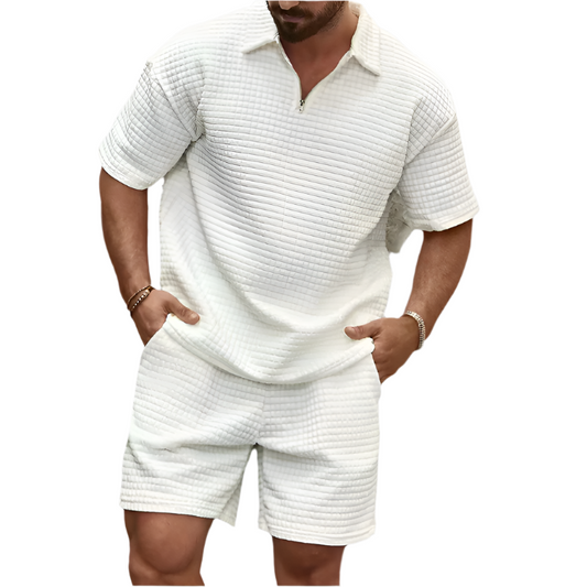 Van Wijnen Mode | Zomerse Set met Polo en Korte Broek voor Heren
