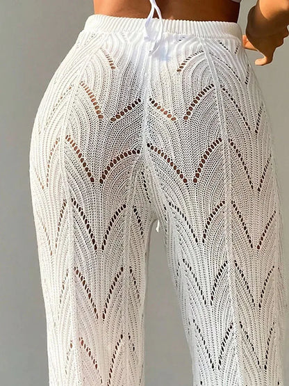 Van Wijnen Mode | Gehaakte Witte Strandbroek Dames