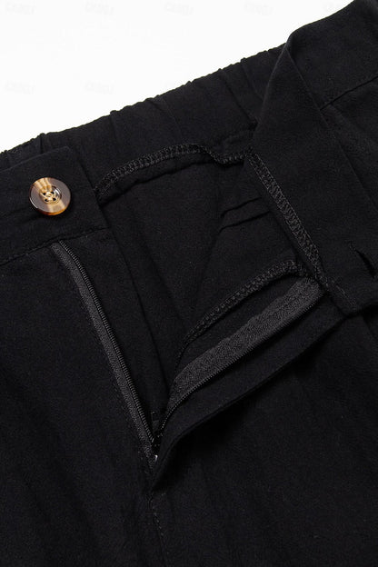 Van Wijnen Mode | Klassieke Linnen-katoenen Korte Broek voor Heren